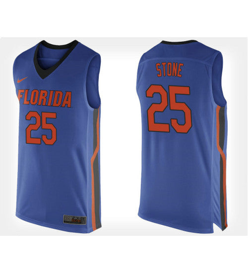 Florida Gators 25 Keith Stone Blue Home College Basketball Jersey retro stitched fan jersey RTJ5471 image 1