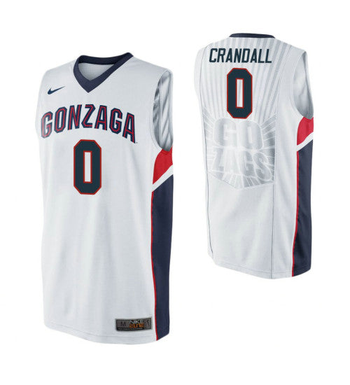 Gonzaga Bulldogs Geno Crandall College Basketball Jersey White retro stitched fan jersey RTJ11086 image 1