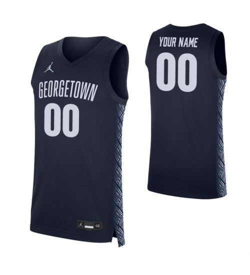 Georgetown Hoyas Custom Jersey Navy retro stitched fan jersey RTJ11214 image 1