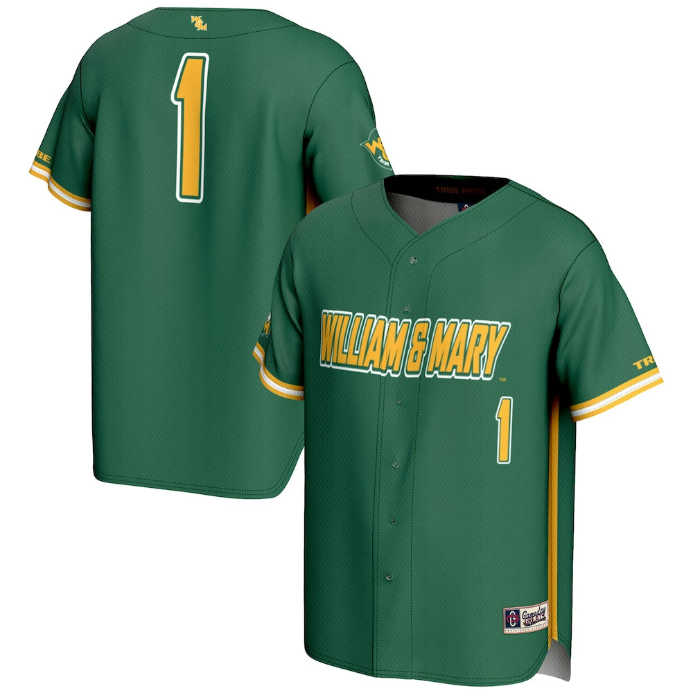 William & Mary Tribe Lightweight Gameday Greats Green Baseball Jersey product image