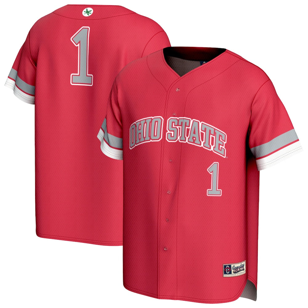 Ohio State Buckeyes Lightweight Gameday Greats Scarlet Baseball Jersey product image