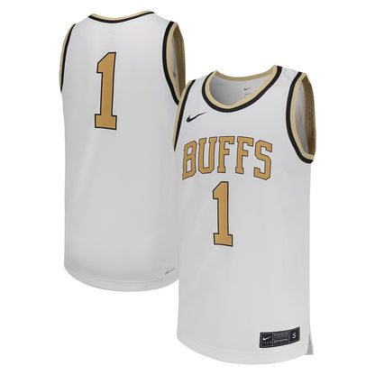 Colorado Buffaloes #1 Replica White Basketball Jersey product image