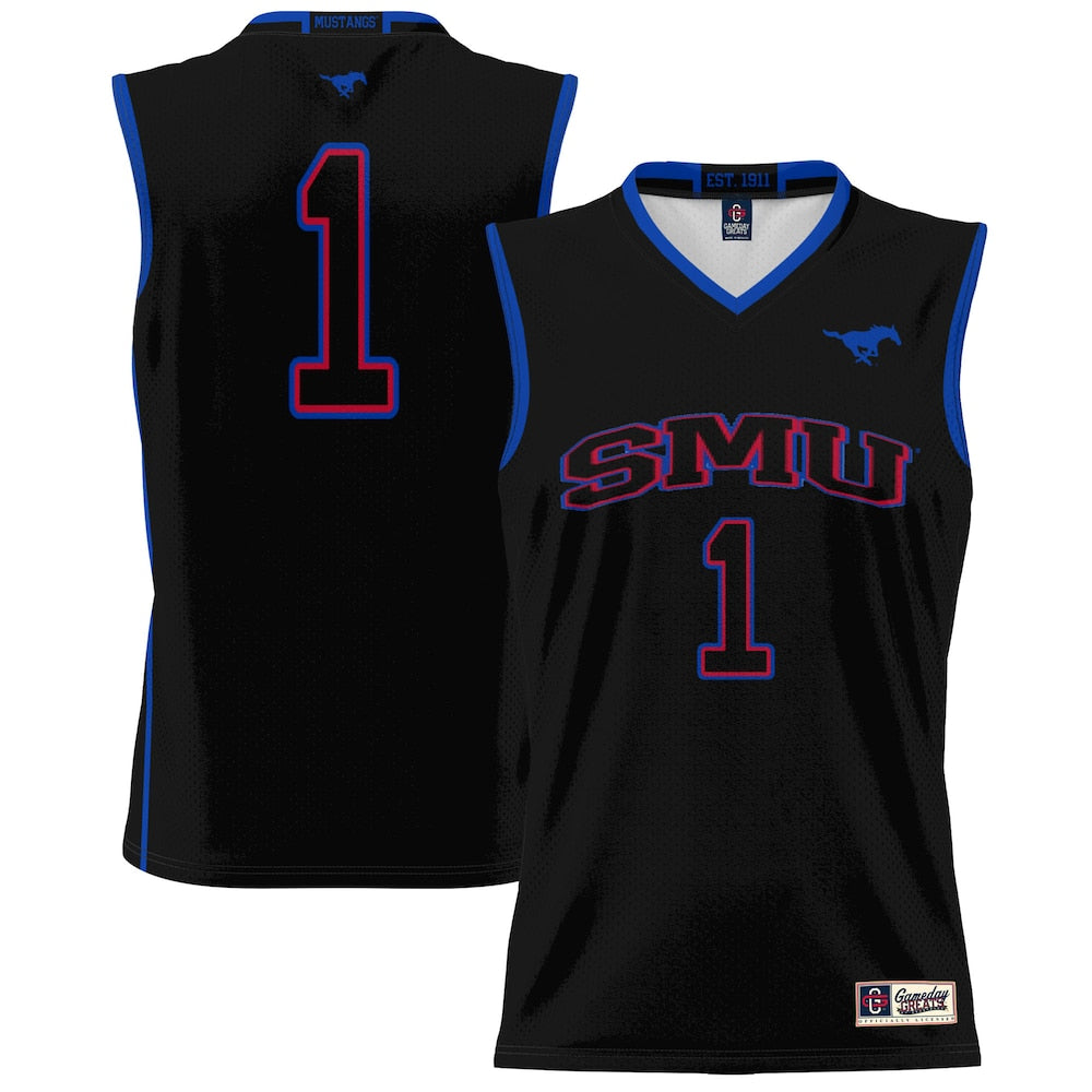 SMU Mustangs Lightweight Gameday Greats Black Basketball Jersey product image