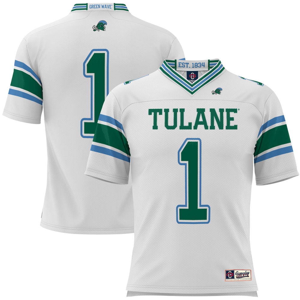 Tulane Green Wave Gameday Greats White Football Jersey product image