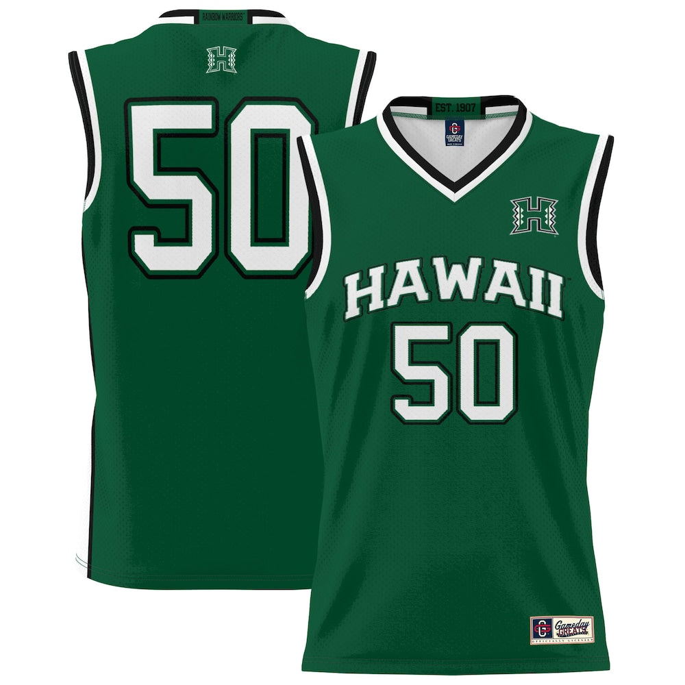 Hawaii Rainbow Warriors Lightweight Gameday Greats Green Basketball Jersey product image