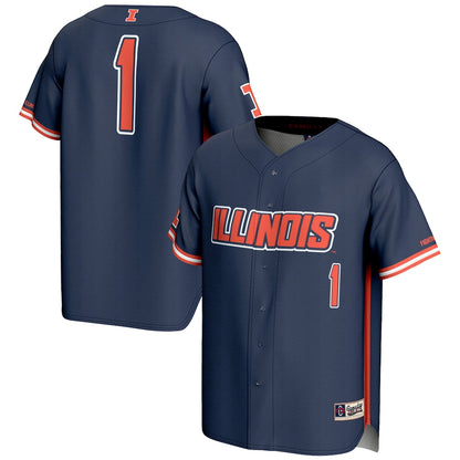Illinois Fighting Illini Lightweight Gameday Greats Navy Baseball Jersey product image