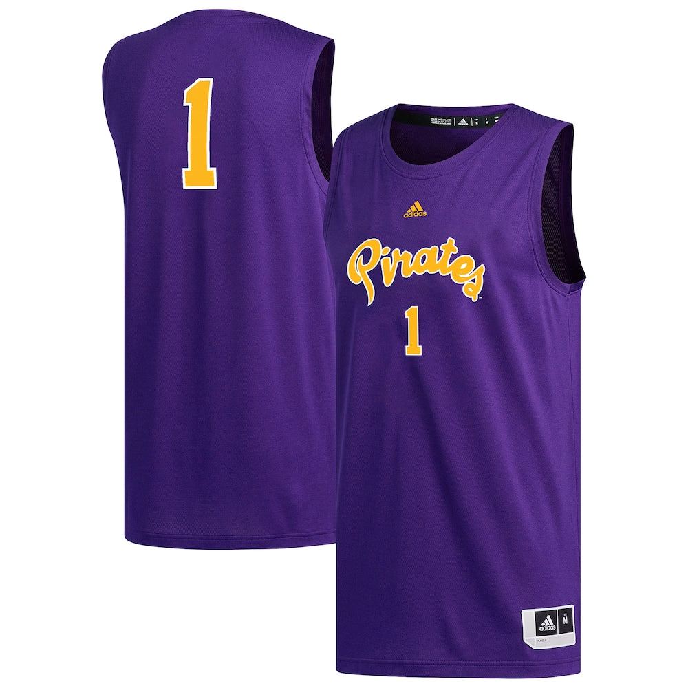 Ecu Pirates #1 Replica Purple Basketball Jersey product image