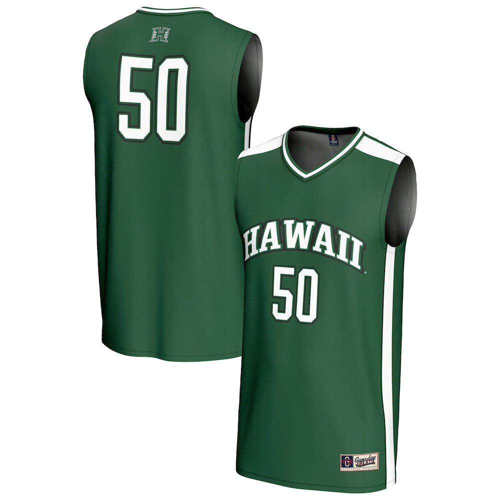 Hawaii Rainbow Warriors Lightweight Gameday Greats Green Basketball Jersey product image