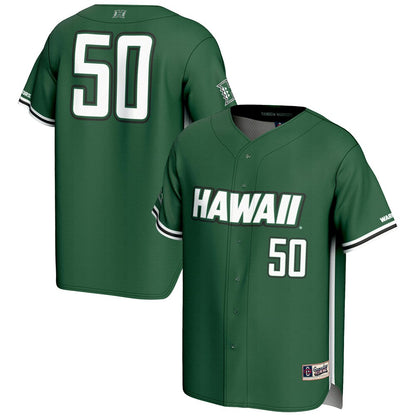 Hawaii Rainbow Warriors Lightweight Gameday Greats Green Baseball Jersey product image