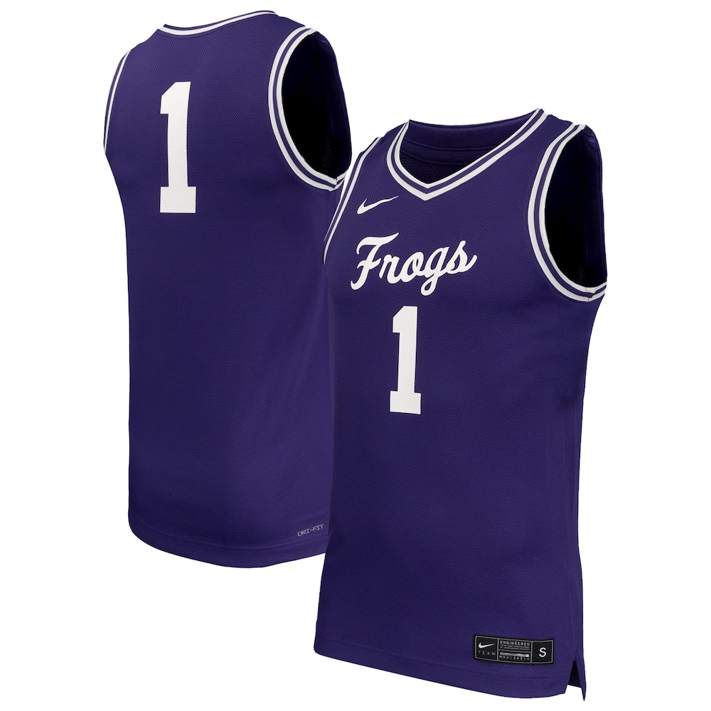 TCU Horned Frogs #1 Replica Purple Basketball Jersey product image