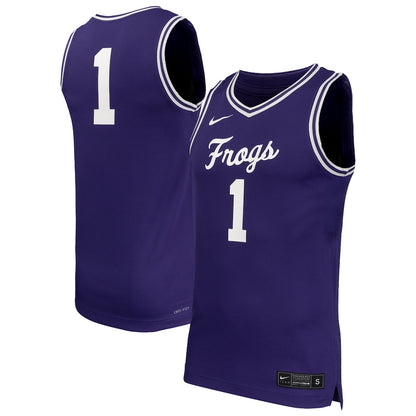 TCU Horned Frogs #1 Replica Purple Basketball Jersey product image