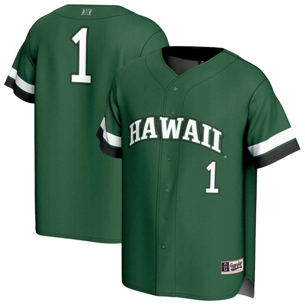 Hawaii Rainbow Warriors 2094 Lightweight Gameday Greats Green Baseball Jersey product image