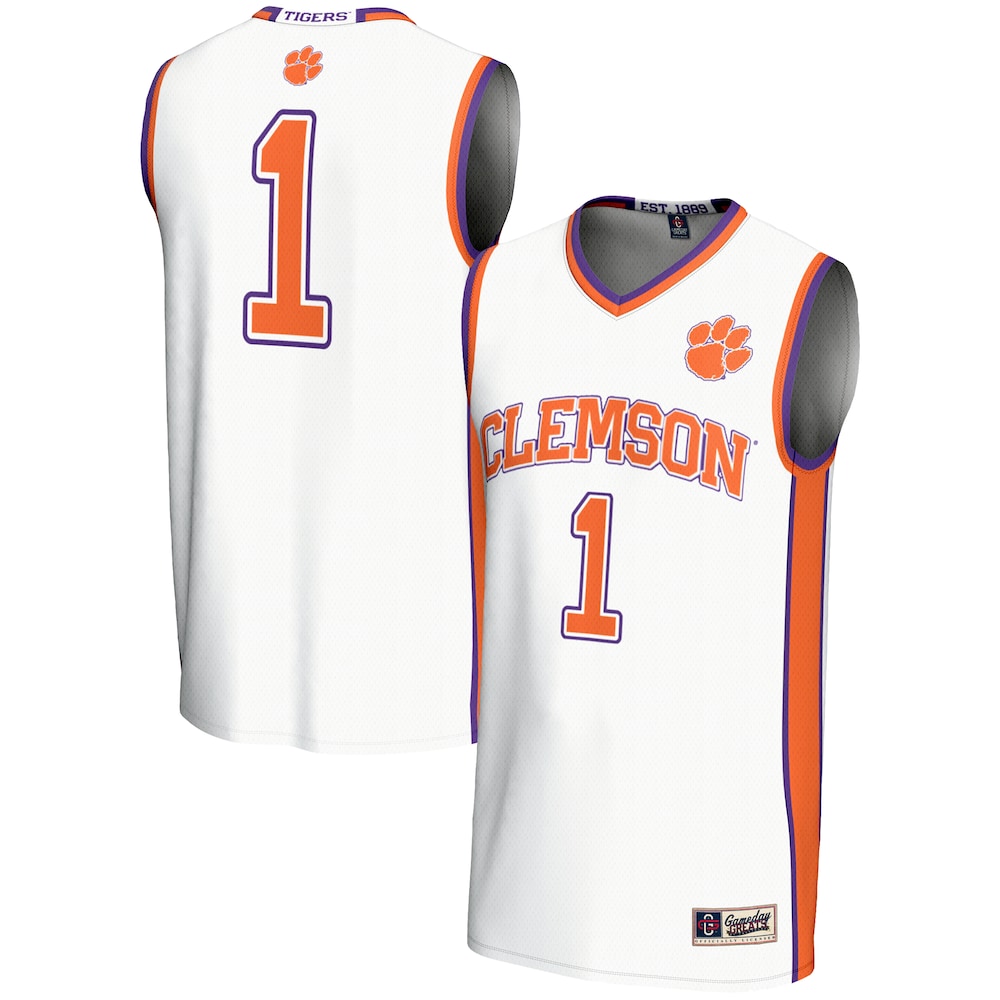 Clemson Tigers Lightweight Gameday Greats White Basketball Jersey product image