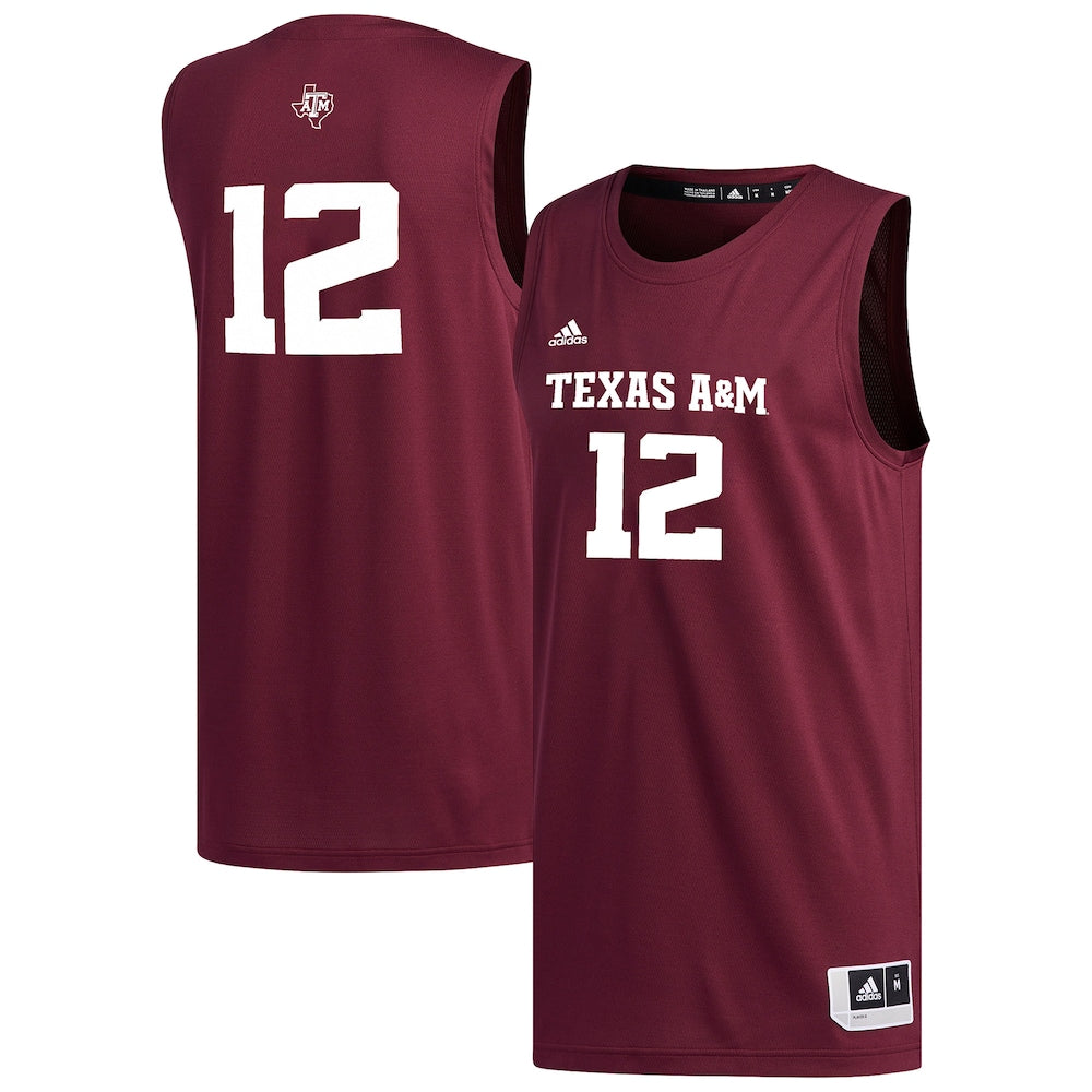 Texas A&m Aggies #12 Replica Maroon Basketball Jersey product image