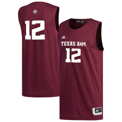 Texas A&m Aggies #12 Replica Maroon Basketball Jersey product image