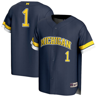 Michigan Wolverines Navy Baseball Jersey product image