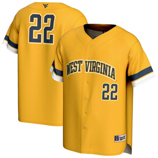 West Virginia Mountaineers Gold Baseball Jersey product image