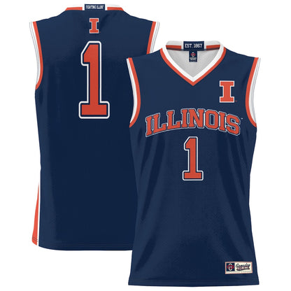 Illinois Fighting Illini Lightweight Gameday Greats Navy Basketball Jersey product image
