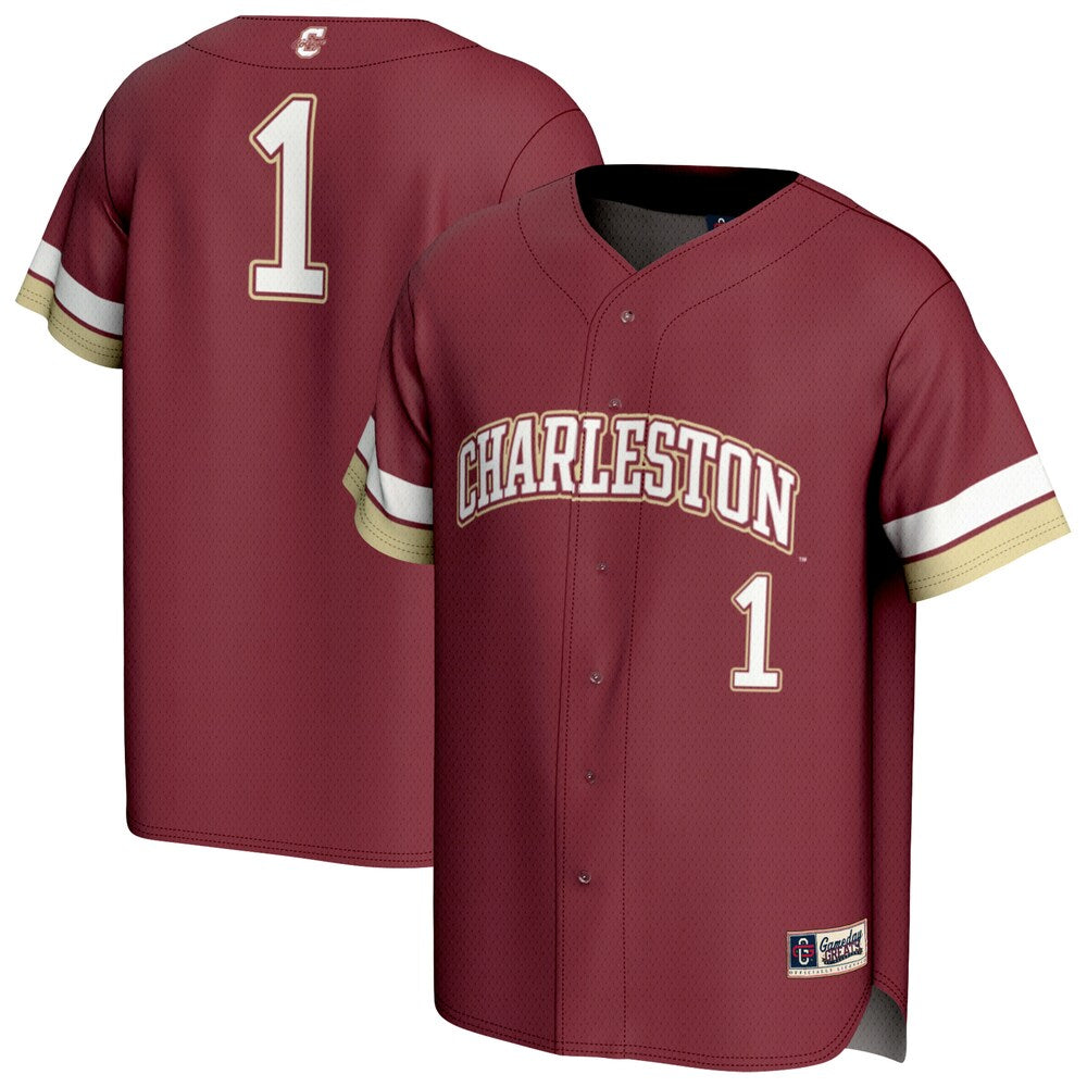 Charleston Cougars Lightweight Gameday Greats Maroon Baseball Jersey product image