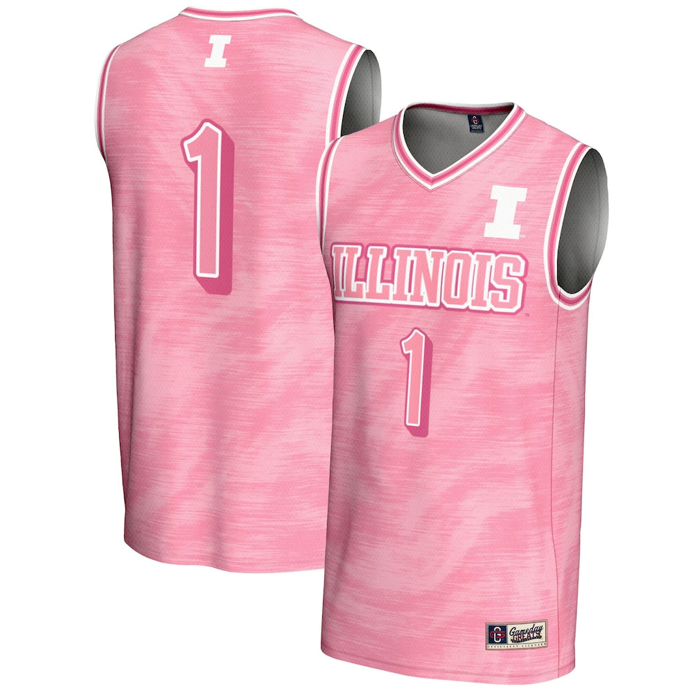 Illinois Fighting Illini Lightweight Gameday Greats Pink Basketball Jersey product image