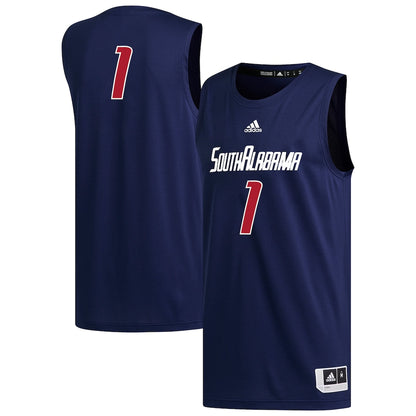 South Alabama Jaguars #1 Replica Navy Basketball Jersey product image