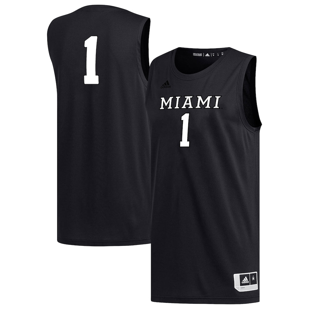 Miami University Redhawks #1 Replica Black Basketball Jersey product image