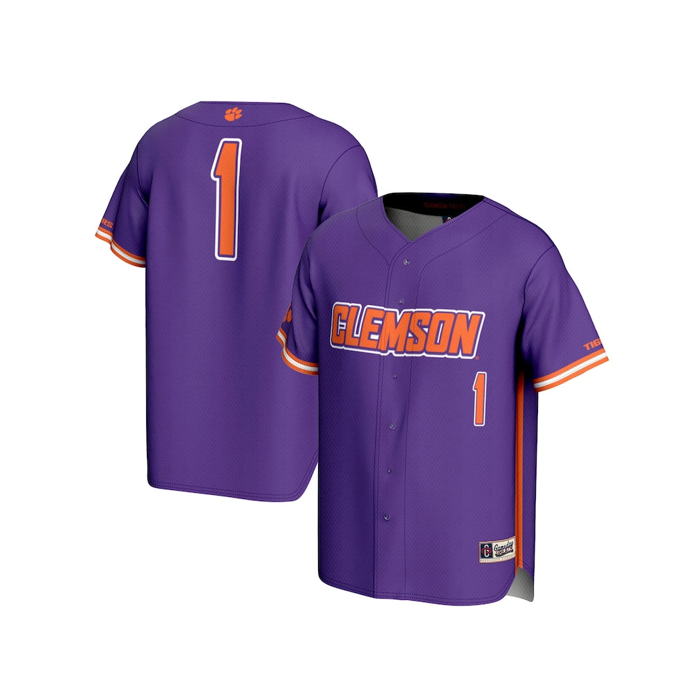 Clemson Tigers Lightweight Gameday Greats Purple Baseball Jersey product image
