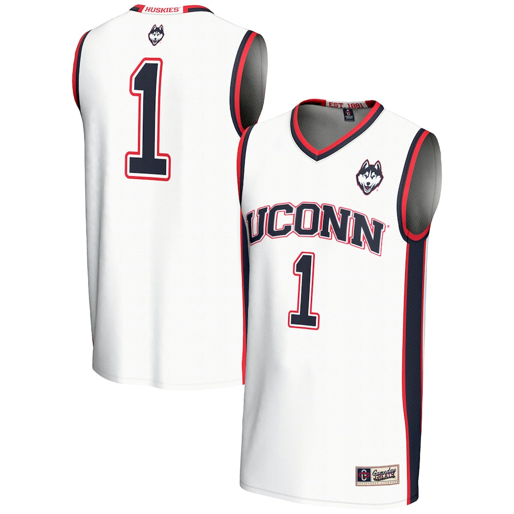Uconn Huskies Lightweight Gameday Greats White Basketball Jersey product image