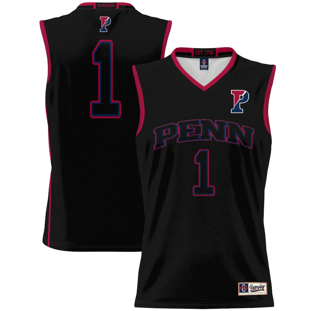 Pennsylvania Quakers Lightweight Gameday Greats Black Basketball Jersey product image