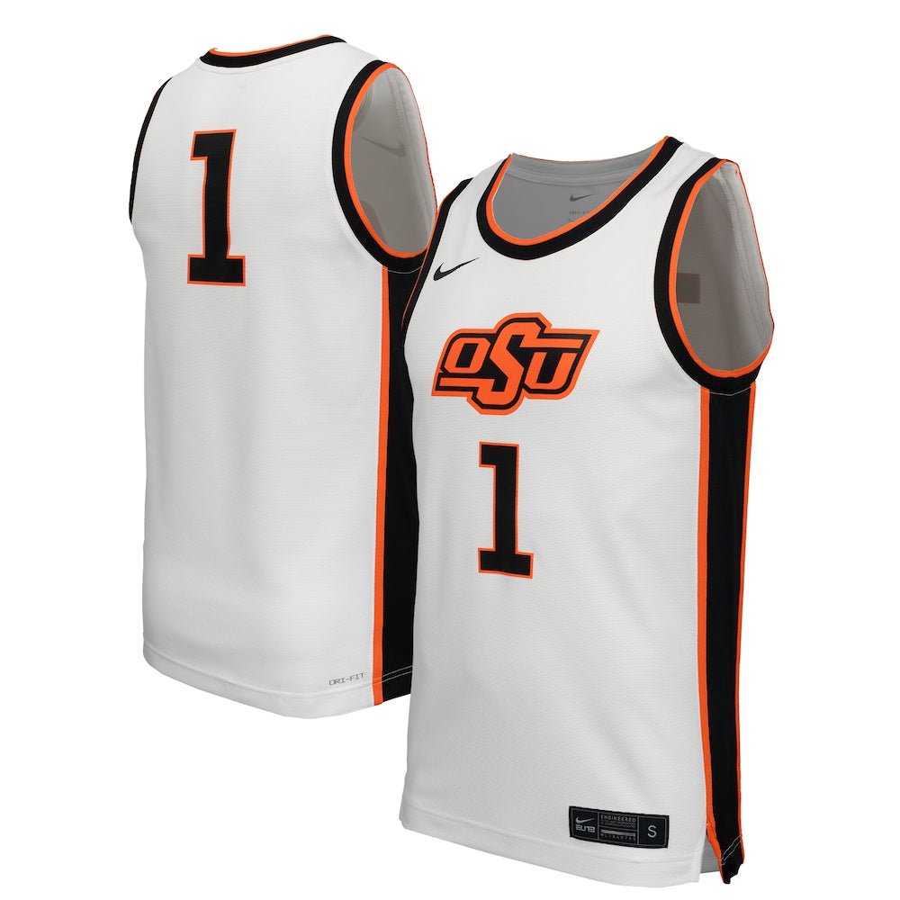 Oklahoma State Cowboys #1 Replica White Basketball Jersey product image