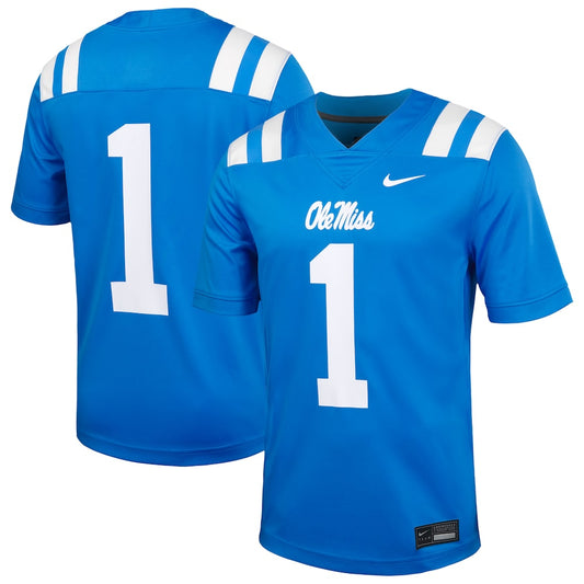 Ole Miss Rebels #1 Untouchable Blue Football Jersey product image