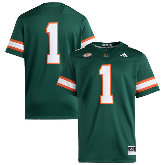 Miami Hurricanes #1 Premier Green Football Jersey product image
