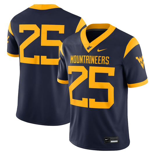 West Virginia Mountaineers #25 Home Limited Game Navy Football Jersey product image