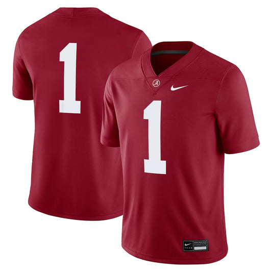 Alabama Crimson Tide #1 Game Crimson Football Jersey product image