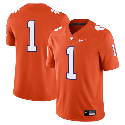 Clemson Tigers #1 Game Orange Football Jersey product image
