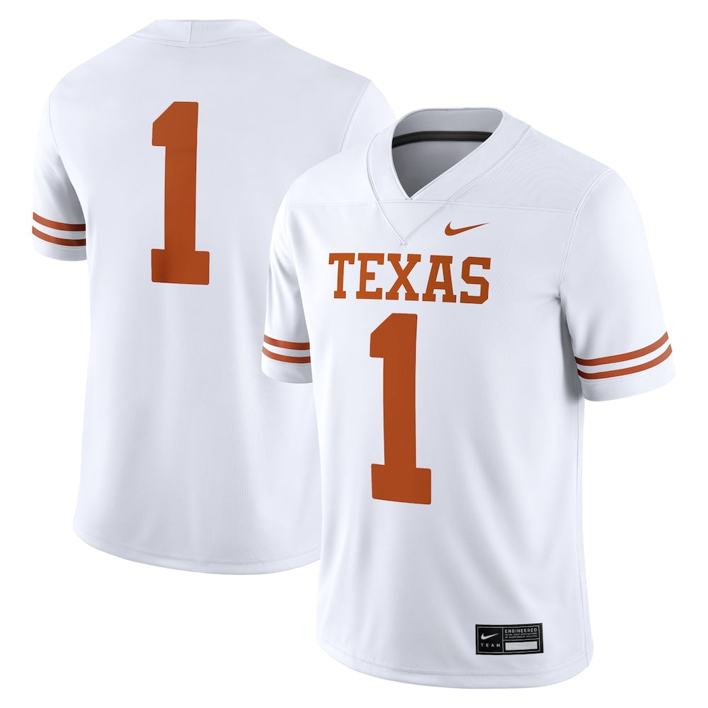 Texas Longhorns #1 Game White Football Jersey product image