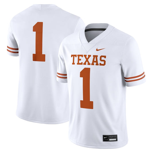 Texas Longhorns #1 Game White Football Jersey product image
