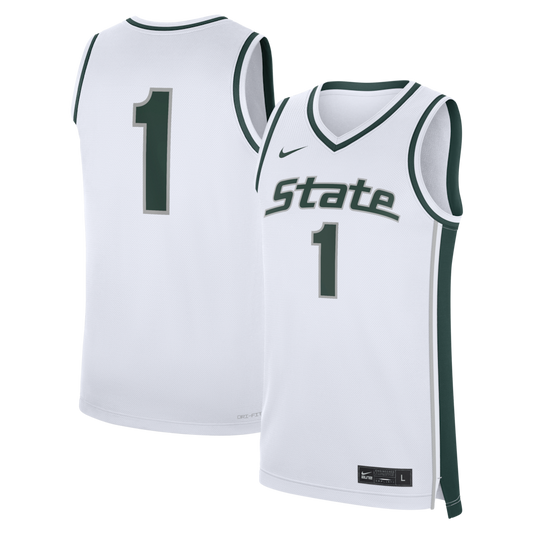 Michigan State Spartans #1 Replica Alternate White Basketball Jersey product image