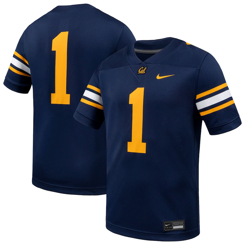 Cal Bears #1 Replica Game Untouchable Navy Football Jersey product image