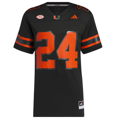 Miami Hurricanes #24 Premier Black Football Jersey product image