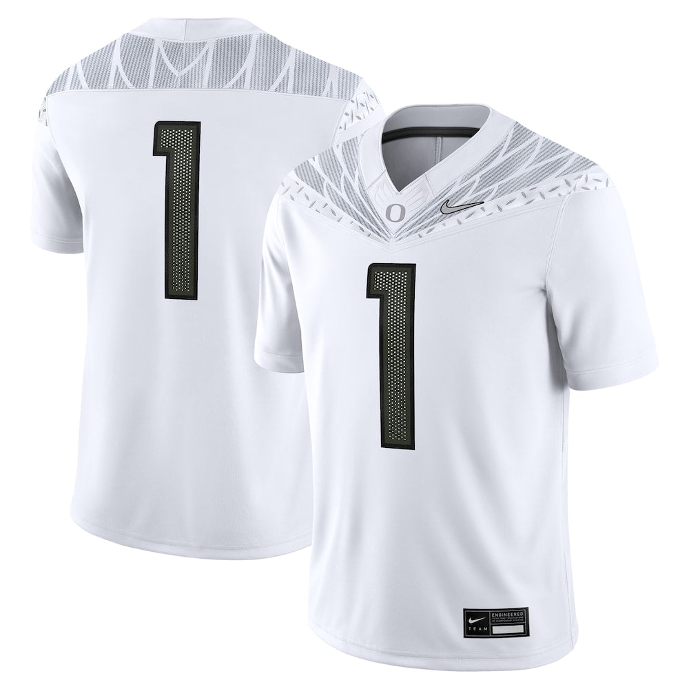 Oregon Ducks #1 Game White Football Jersey product image