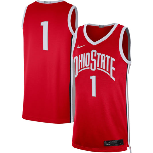 Ohio State Buckeyes #1 Limited Scarlet Basketball Jersey product image