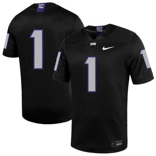 TCU Horned Frogs #1 Untouchable Black Football Jersey product image