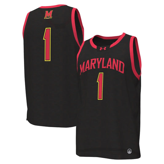 Maryland Terrapins #1 Replica Black Basketball Jersey product image