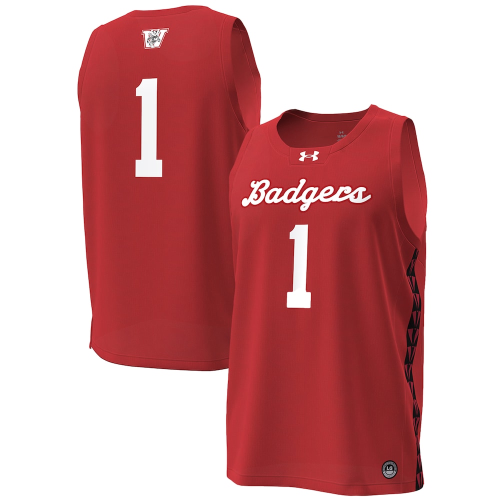 Wisconsin Badgers #1 Replica Game Red Basketball Jersey product image