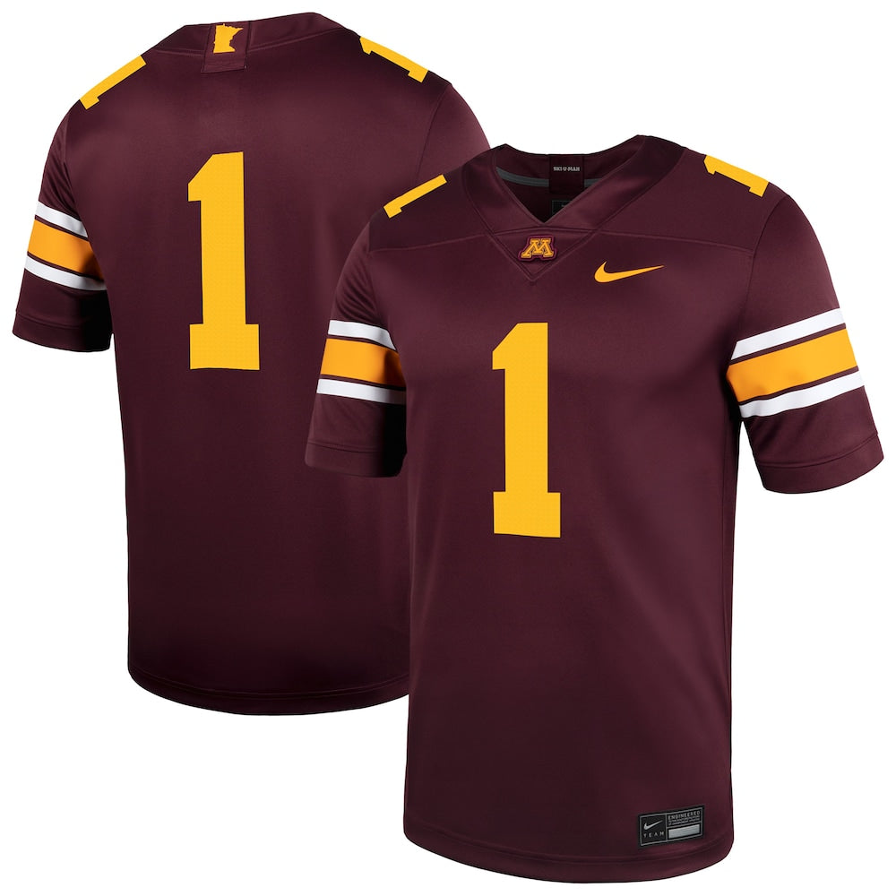 Minnesota Golden Gophers #1 Untouchable Maroon Football Jersey product image