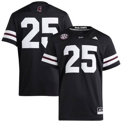 Mississippi State Bulldogs #25 Premier Black Football Jersey product image