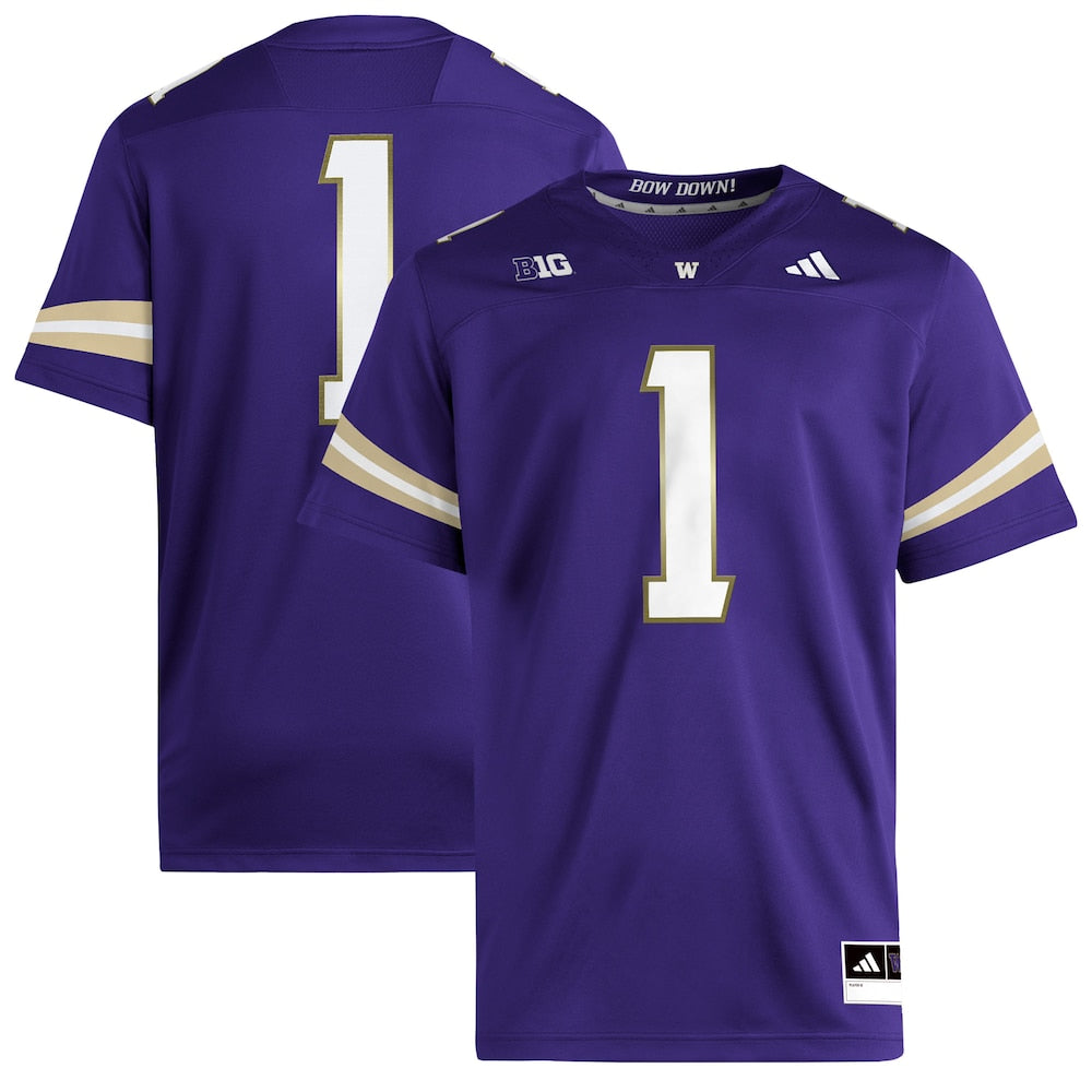 Washington Huskies #1 Premier Purple Football Jersey product image