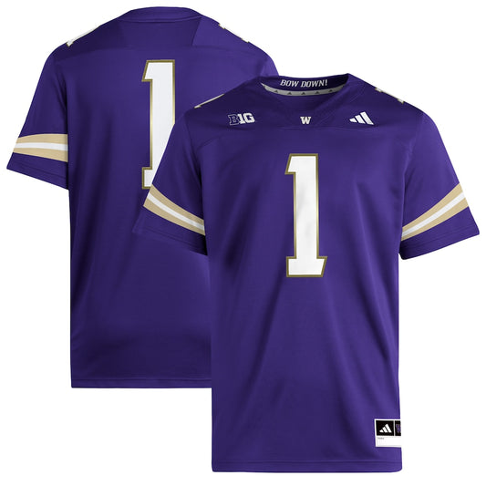 Washington Huskies #1 Premier Purple Football Jersey product image