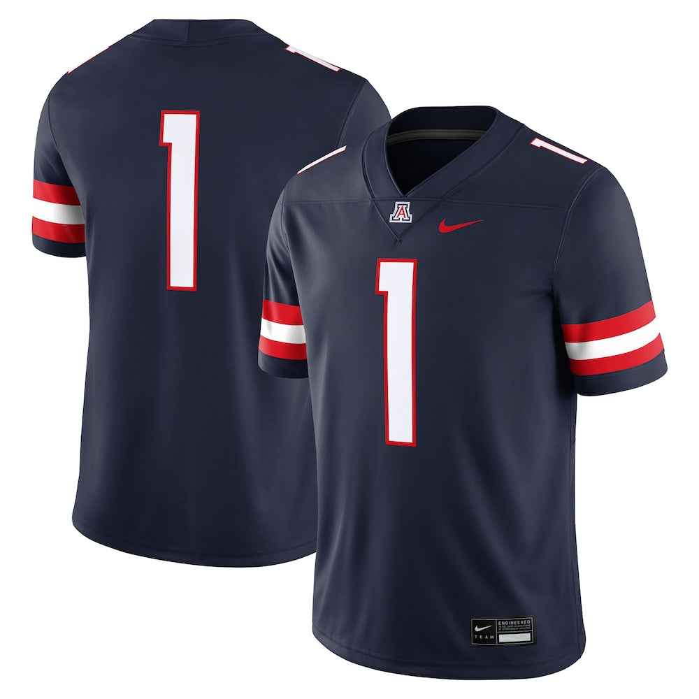 Arizona Wildcats #1 Game Navy Football Jersey product image